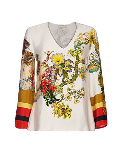 Etro Floral Patterned V-Neck Top, front view