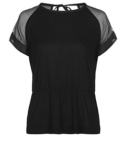 Fendi Organza Sleeve Top, Silk, Black, UK 12