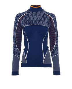 Fendi Sports Top, Polyamide, Blue/Orange, Sz L/XL, 2*