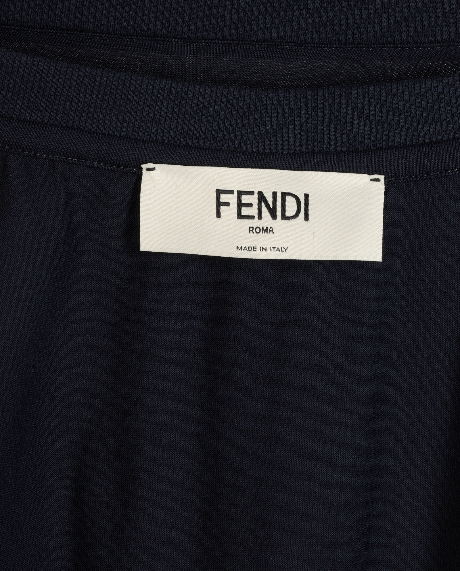 Fendi Logo T-Shirt, &pound;160, Clothing, Navy, Cotton, Other view
