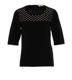 Fendi Perforated Knit Top, Viscose/Poly, Black, UK8, 2*