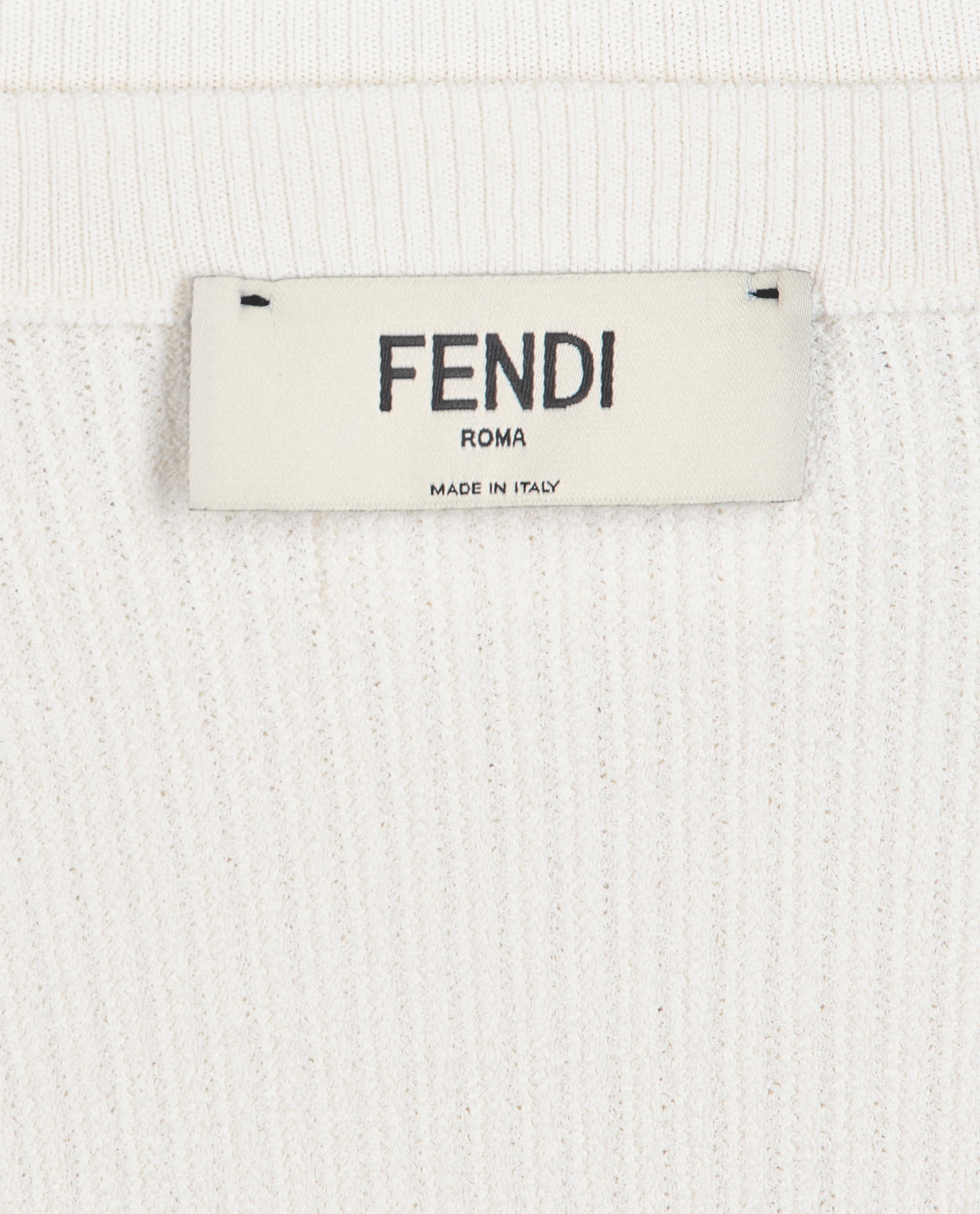 Fendi Logo Ribbed Short Sleeve Top, &pound;190, Clothing, White, Polyester (Polymer)/Viscose, Other view
