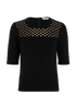 Fendi Perforated Short Sleeve Top, &pound;180, Clothing, Black, Viscose, Front view
