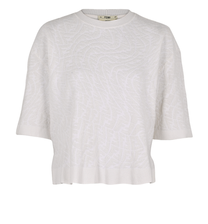 Fendi FF Terry Cloth Top, £180, Clothing, White, Cotton/Viscose, Front view