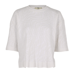 Fendi FF Terry Cloth Top, Cotton/Viscose, White, UK 10, 3*