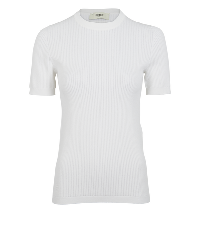 Fendi Ribbed Top, &pound;95, Clothing, White, Viscose, Front view