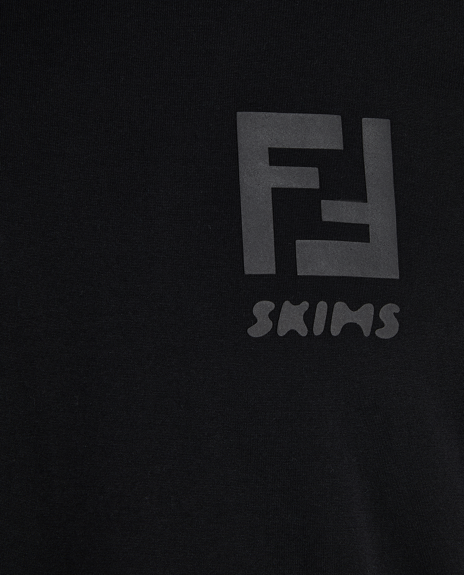 Fendi X Skims FF T-Shirt, &pound;80, Clothing, Black, Cotton, Other view
