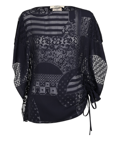 Fendi Devore Top, £150, Clothing, Blue, Silk/Viscose, Front view