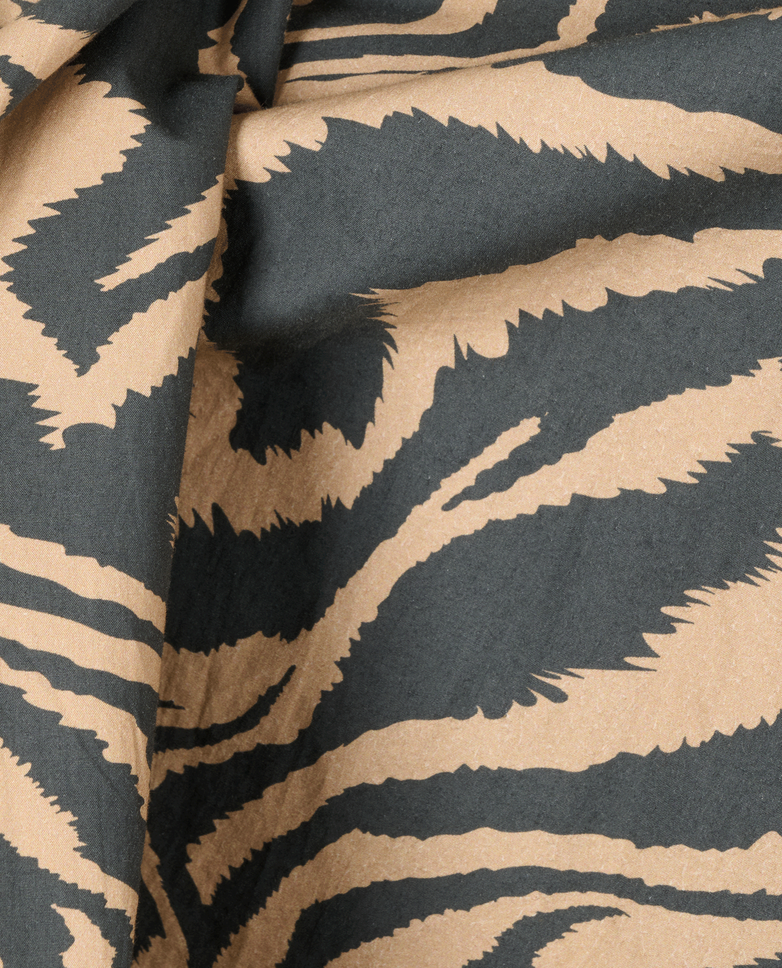 Ganni Tiger Print Wrap Blouse, &pound;60, Clothing, Black/Brown, Cotton, Other view