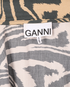 Ganni Tiger Print Wrap Blouse, &pound;60, Clothing, Black/Brown, Cotton, Other view