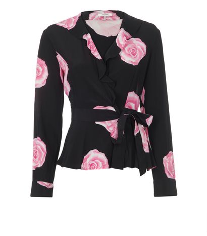 Ganni Fayette Wrap Top, front view