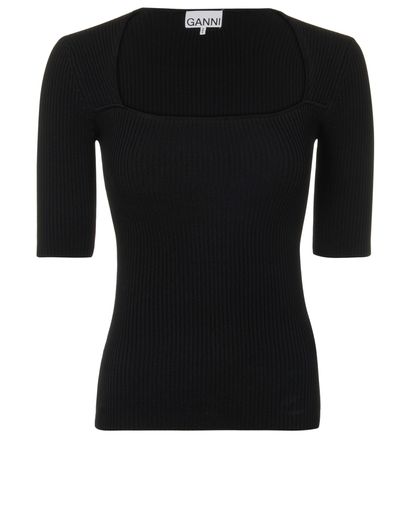 Ganni Melange Knit Scoop Top, front view