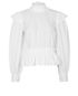 Ganni Responsible Poplin High Neck Blouse, &pound;150, Clothing, White, Cotton, Front view