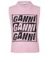 Ganni Logo Tank Top, &pound;80, Clothing, Pink, Wool, Front view