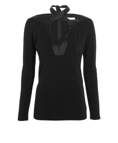 Givenchy Tie Neck Blouse, &pound;120, Clothing, Black, Viscose, Front view