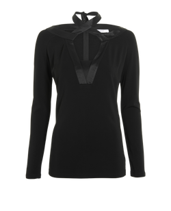 Givenchy Tie Neck Blouse, Viscose, Black, UK12, 2*