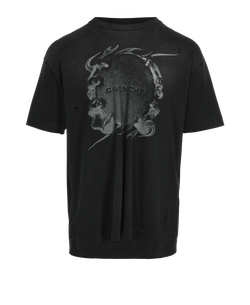 Givenchy Ring Print Distressed T-Shirt, Mens, Cotton, Black, Sz M, 3*