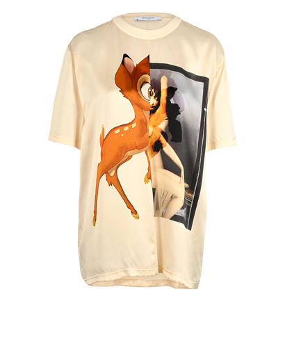 Givenchy Bambi Print T-Shirt, &pound;220, Clothing, Cream, Silk, Front view