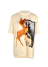 Givenchy Bambi Print T-Shirt, &pound;220, Clothing, Cream, Silk, Front view