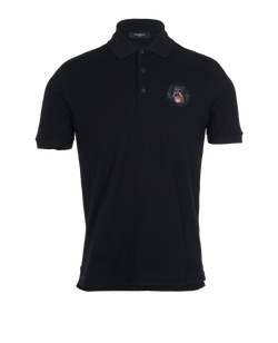 Givenchy Rottweiler Patch Mens Polo Shirt, Cotton, Black, Size S, 2*