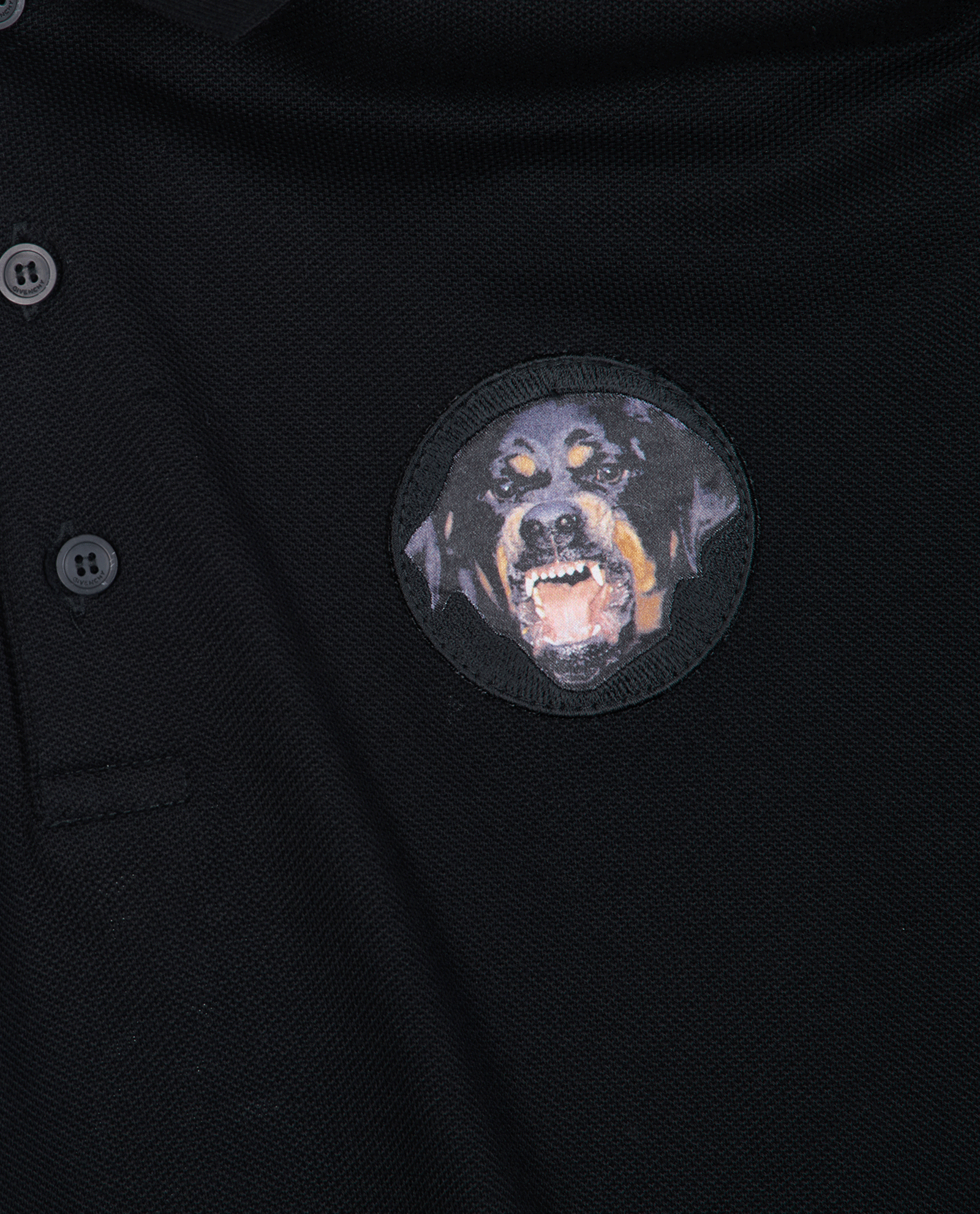 Givenchy Rottweiler Patch Mens Polo Shirt, &pound;180, Clothing, Black, Cotton, Other view