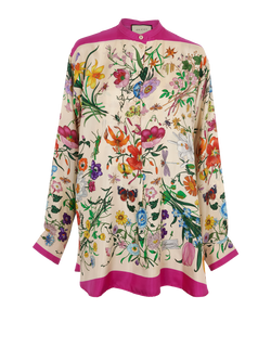 Gucci Floral Shirt, Silk, Multi/Pink, UK12, 1*