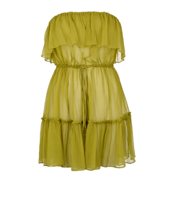 Gucci Ruffle Top, Silk, Green, UK12, 3*