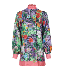 Gucci Flora Tiger Shirt, Silk, Multi, UK6, 4*