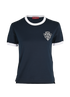 Gucci Knight Logo Embroidered T-Shirt, &pound;150, Clothing, Navy, Cotton, Front view