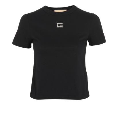 Gucci G Crystal T-Shirt, &pound;190, Clothing, Black, Cotton, Front view