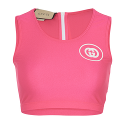 Gucci GG Crop Top, Polyamide, Pink, Sz XXS, 4*