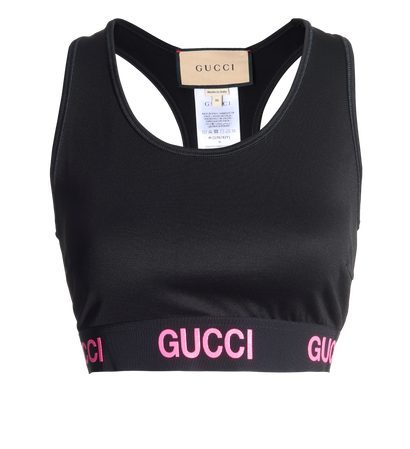 Gucci Logo Print Crop Top, front view