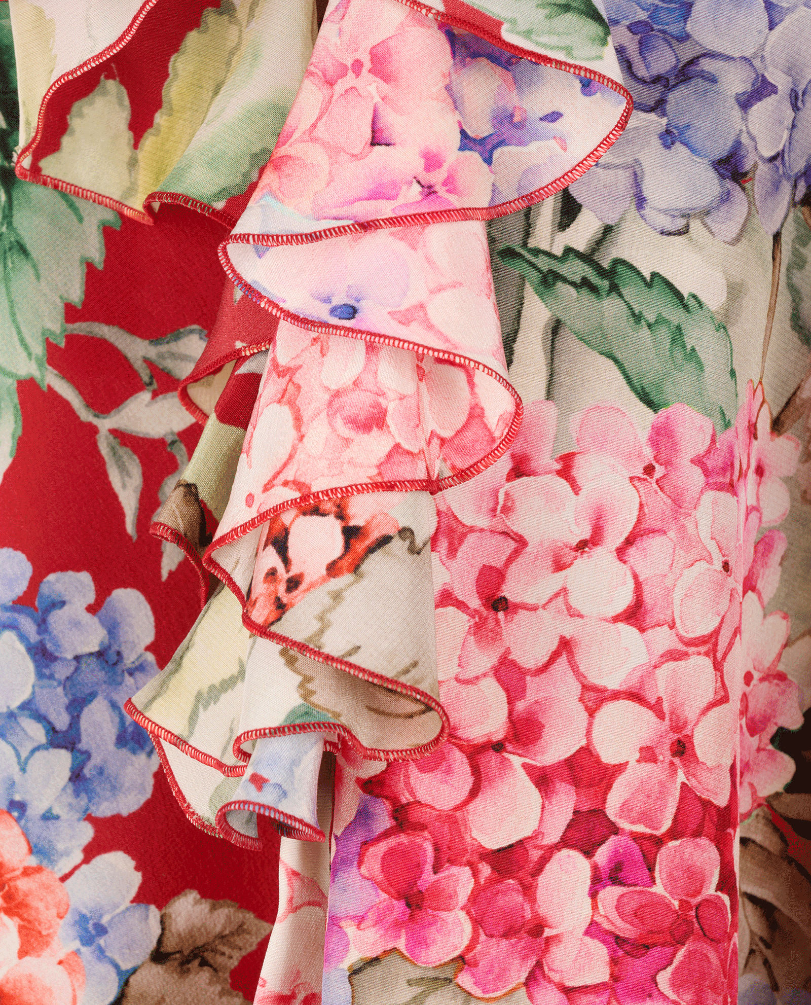 Gucci Ruffled Floral Blouse, &pound;220, Clothing, Red, Silk, Other view