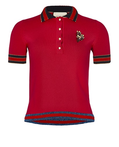 Gucci Button Up Shortsleeve Knit Top, front view