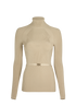 Gucci Belted Ribbed Turtle Neck, front view