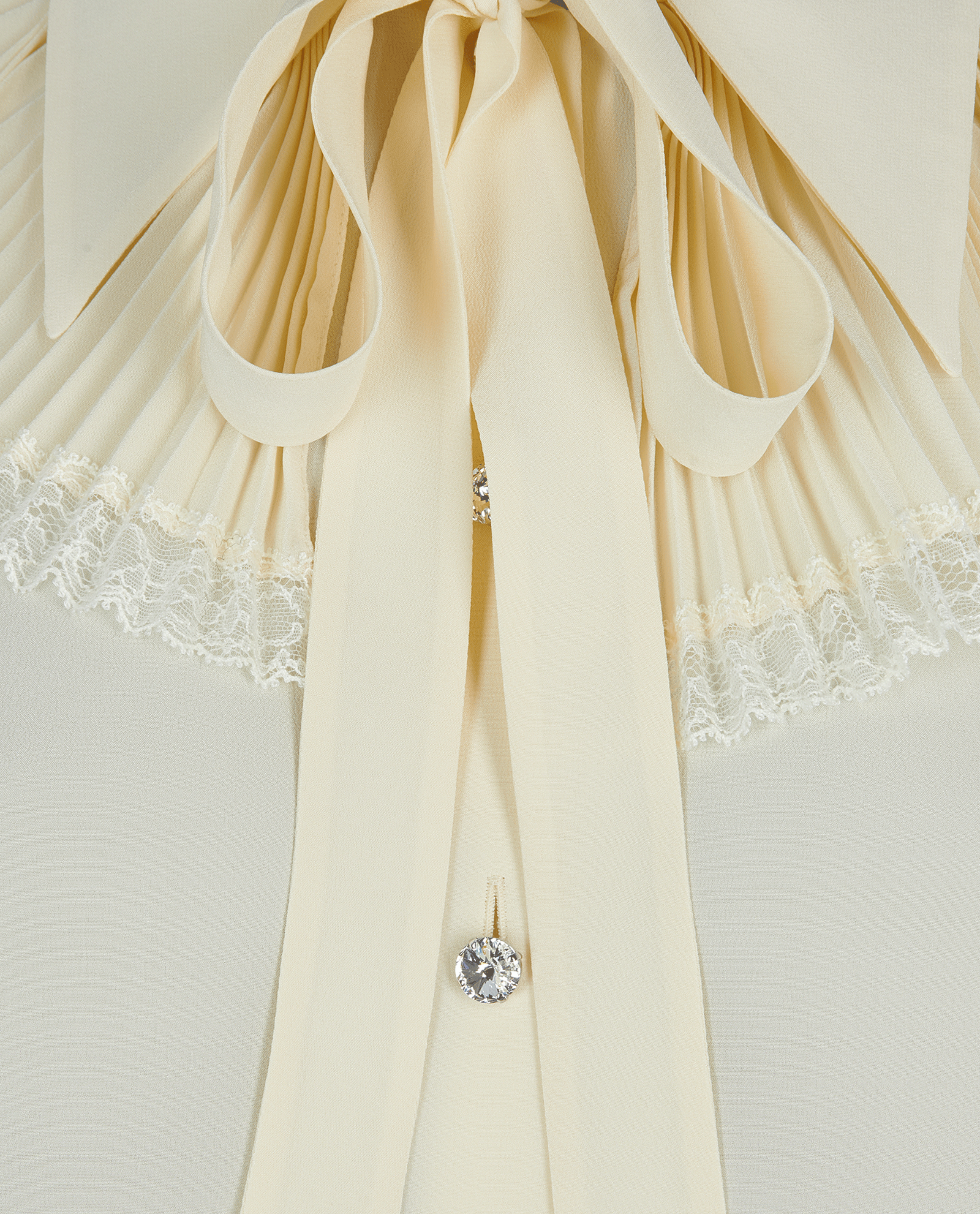 Gucci Crystal Embellished Bow Blouse, &pound;350, Clothing, Cream, Silk, Other view