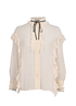 Gucci Ruffle Blouse, &pound;180, Clothing, White, Cotton/Silk, Front view
