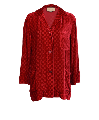 Gucci GG Devore Shirt, &pound;275, Clothing, Red, Silk/Viscose, Front view