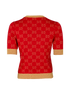 Gucci GG Knit Top, £295, Clothing, Gold/Red, Cotton/Polyester (Polymer), Back view