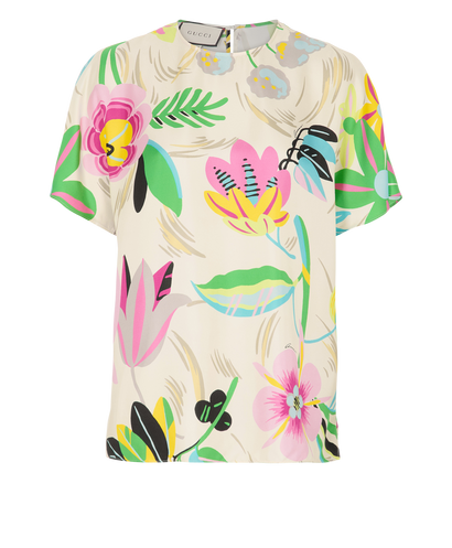 Gucci Floral Short Sleeve Blouse, front view