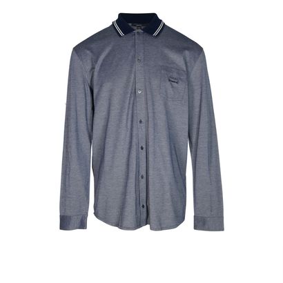 Gucci Button Up Overshirt, &pound;140, Clothing, Grey, Cotton, Front view