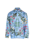 Gucci Floral Print Shirt, &pound;295, Clothing, Blue, Silk, Front view