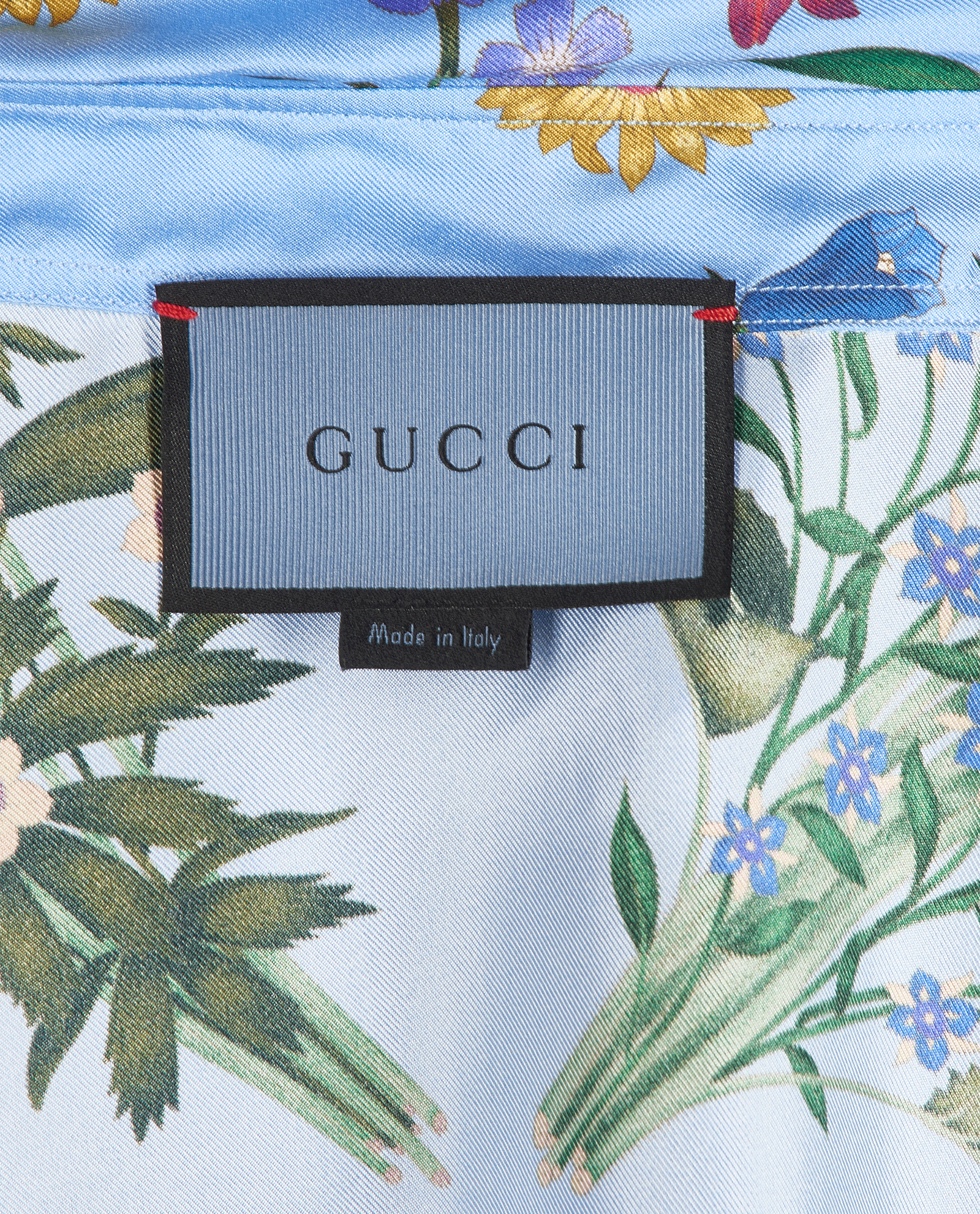 Gucci Floral Print Shirt, &pound;295, Clothing, Blue, Silk, Other view