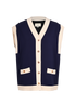 Gucci Oversized Vest, £220, Clothing, Blue, Viscose, Front view