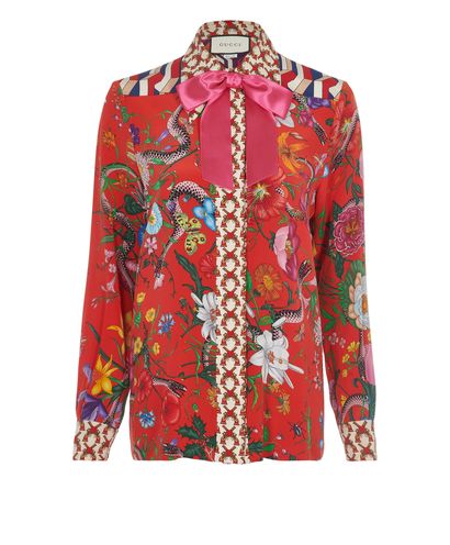Gucci Floral Snake Print Shirt, front view