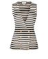 Gucci Striped Stitch Vest, &pound;295, Clothing, Beige/Black, Wool, Front view