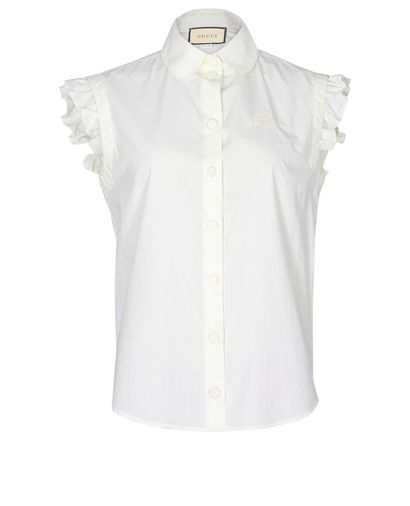 Gucci Embroidered Ruffle Shirt, front view