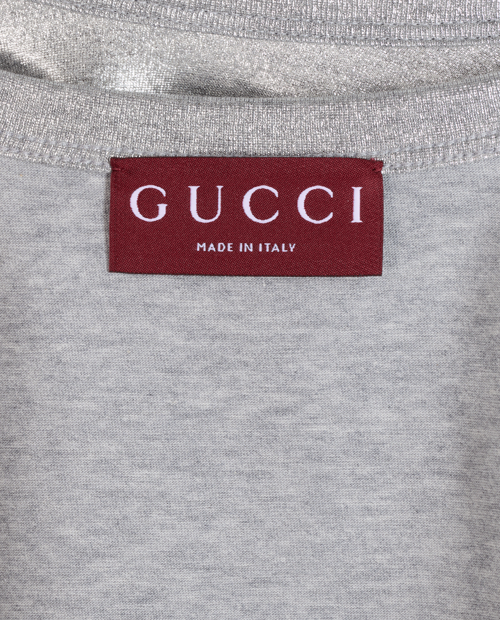 Gucci Logo Laminated T-Shirt, &pound;160, Clothing, Silver, Cotton, Other view