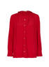 Gucci Frill GG Buttoned Blouse, &pound;220, Clothing, Red, Silk, Front view