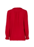 Gucci Frill GG Buttoned Blouse, &pound;220, Clothing, Red, Silk, Back view